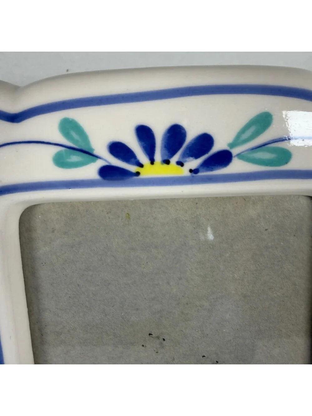 Hand-Painted Ceramic Floral Picture Frame B-15 Tabletop Decor